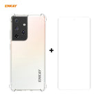 Hat-Prince ENKAY Clear TPU Shockproof Case Soft Anti-slip Cover + 3D Full Screen PET Curved Hot Bending HD Screen Protector Soft Film, Support Fingerprint Unlock, For Samsung Galaxy S21 Ultra 5G, For Xiaomi Mi 11 For Samsung Galaxy S21 Ultra 5G