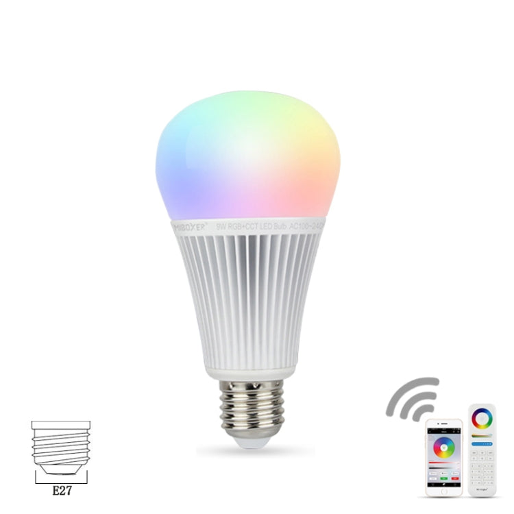 FUT012 E27 9W RGB + CCT LED Bulb Light 100V-240V Full Color Remote Control Smart Bulb WiFi 2.4G Wireless Default Title