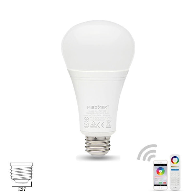 FUT105 12W RGB + CCT LED Bulb Light E27 Indoor Light 2.4G Remote Smart Phone APP Control Bedroom Living Room AC100~240V Default Title
