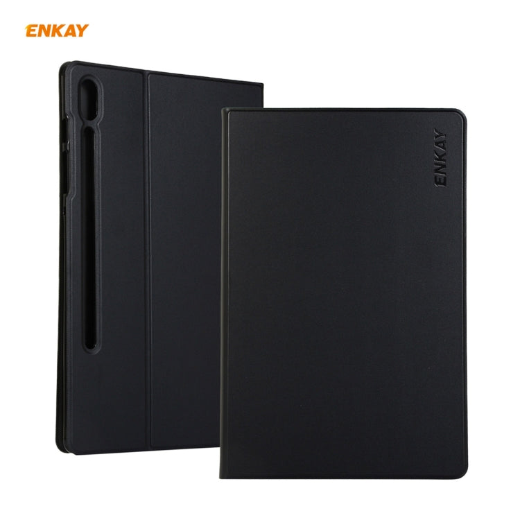 For Samsung Galaxy Tab S7 11.0 T870 / T875 ENKAY Horizontal Flip PU Leather + TPU Smart Case with Holder & Sleep / Wake-up Function, For Samsung Galaxy Tab S8 / Galaxy Tab S7 11.0 T870 For Samsung Galaxy Tab S8 Galaxy Tab S7 11.0 T870 Black