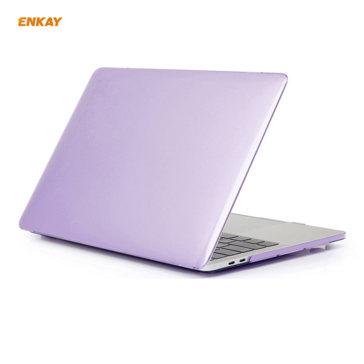 ENKAY 3 in 1 Crystal Laptop Protective Case + EU Version TPU Keyboard Film + Anti-dust Plugs Set for MacBook Pro 15.4 inch A1707 & A1990 (with Touch Bar), For MacBook Pro 15.4 inch A1707 (with Touch Bar)
