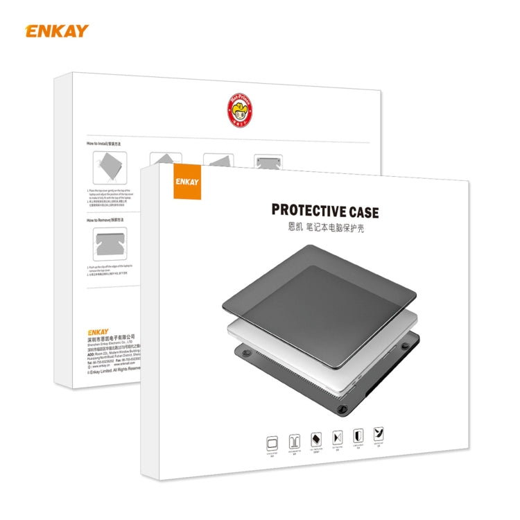 ENKAY 3 in 1 Crystal Laptop Protective Case + EU Version TPU Keyboard Film + Anti-dust Plugs Set for MacBook Pro 15.4 inch A1707 & A1990 (with Touch Bar), For MacBook Pro 15.4 inch A1707 (with Touch Bar)