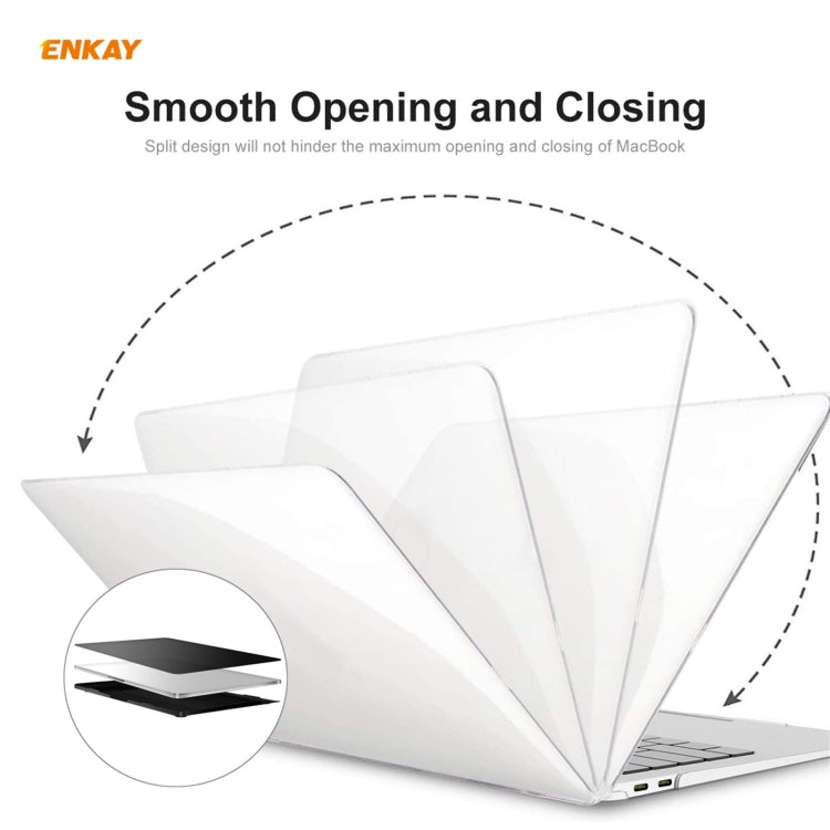 ENKAY 3 in 1 Crystal Laptop Protective Case + EU Version TPU Keyboard Film + Anti-dust Plugs Set for MacBook Pro 15.4 inch A1707 & A1990 (with Touch Bar), For MacBook Pro 15.4 inch A1707 (with Touch Bar)
