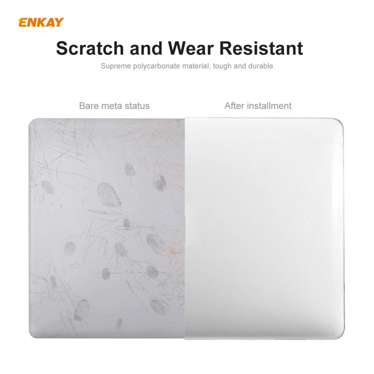 ENKAY 3 in 1 Crystal Laptop Protective Case + EU Version TPU Keyboard Film + Anti-dust Plugs Set for MacBook Pro 15.4 inch A1707 & A1990 (with Touch Bar), For MacBook Pro 15.4 inch A1707 (with Touch Bar)