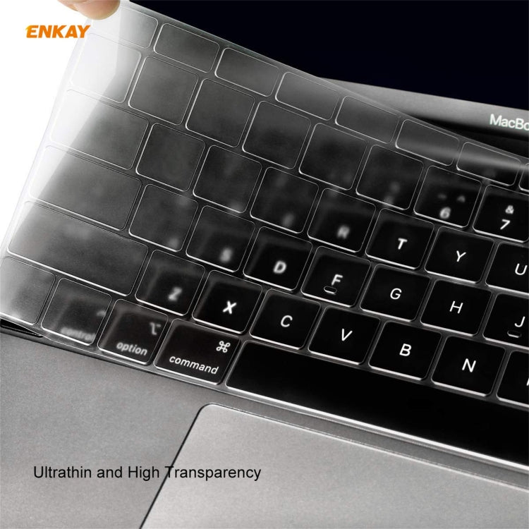 ENKAY 3 in 1 Crystal Laptop Protective Case + EU Version TPU Keyboard Film + Anti-dust Plugs Set for MacBook Pro 15.4 inch A1707 & A1990 (with Touch Bar), For MacBook Pro 15.4 inch A1707 (with Touch Bar)