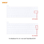 ENKAY 3 in 1 Crystal Laptop Protective Case + EU Version TPU Keyboard Film + Anti-dust Plugs Set for MacBook Pro 16 inch A2141 (with Touch Bar), For MacBook Pro 16 inch A2141 (with Touch Bar)