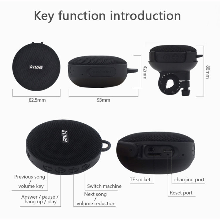 S360 Portable Outdoor Bikes Bluetooth Speaker IPX7 Waterproof Dust-proof Shockproof Speaker, Support TF – Shockproof, Waterproof, Bluetooth