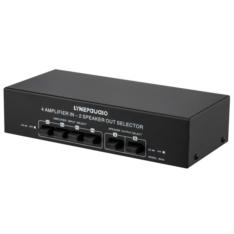 B042 4-in 2-out Power Amplifier Sound Switcher Loudspeaker Switch Distributor, 300W Per Channel Lossless Sound Quality, B042 B042