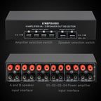 B042 4-in 2-out Power Amplifier Sound Switcher Loudspeaker Switch Distributor, 300W Per Channel Lossless Sound Quality, B042