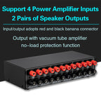 4 Input 2 Output Power Amplifier And Speaker Switcher Speaker Switch Splitter Comparator 300W Per Channel Without Loss Of Sound Quality, 4 In 2 Out