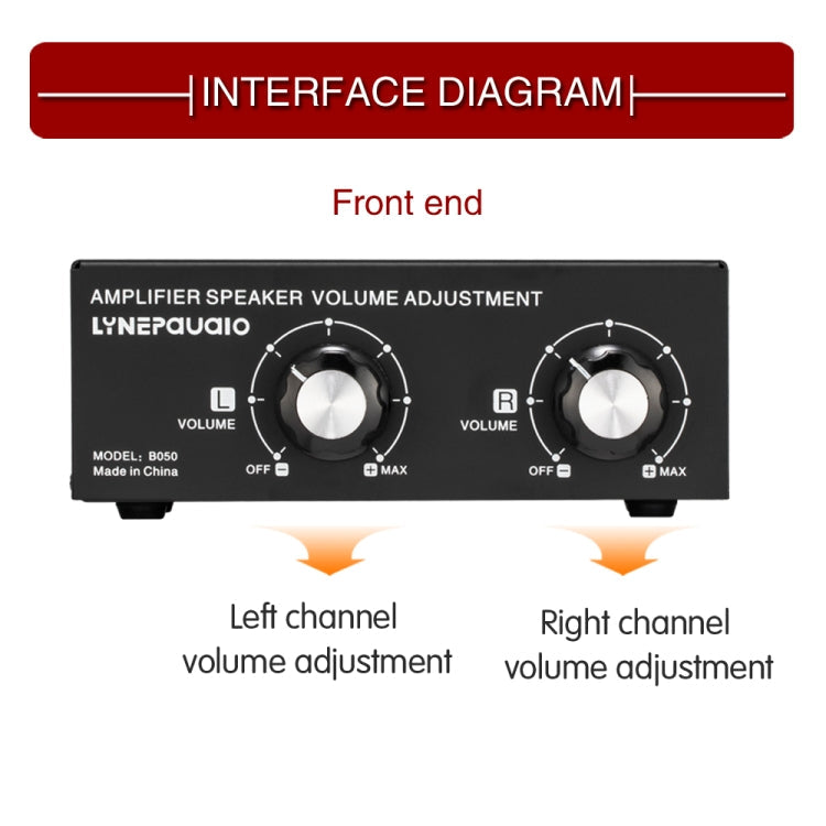 B050 Passive Speaker Volume Adjustment Controller, Left And Right Channel Independent Volume Adjustment, 150W Per Channel, B050