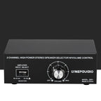 B051 2 Input And 1 Output Power Amplifier And Speaker Selection Switcher Output With Volume Adjustment 2 Power Amplifiers Audio Switcher Switch Distribution Comparator, B051