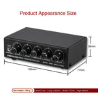 3-Channel Mixer Front Stereo Amplifier High / Mid / Bass Adjuster, USB 5V Power Supply, US Plug, B056
