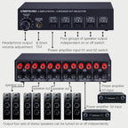 B032 2-in 4-out Power Amplifier Sound Switcher Speaker Lossless Sound Quality 300W Per Channel Switch Distributor Comparator with Headset Monitoring Function / Audio Input, B032