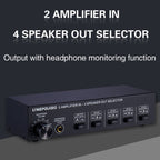 B032 2-in 4-out Power Amplifier Sound Switcher Speaker Lossless Sound Quality 300W Per Channel Switch Distributor Comparator with Headset Monitoring Function / Audio Input, B032