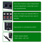 1-In 4-Out Front Stereo Signal Amplifier, Independent Output Volume Adjustment RCA Interface No Loss Allocator, US Plug, B029