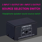 B101 2 In 1 Out (1 In 2 Out) Audio Source Signal Selection Switcher Computer Speaker RCA Lossless Audio Source Switcher, B101