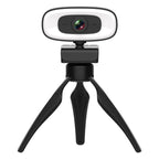 C10 2K HD Without Distortion 360 Degrees Rotate Three-speed Fill Light USB Free Drive Webcams, Built-in Sound Clearer Microphone – TPU Default Title