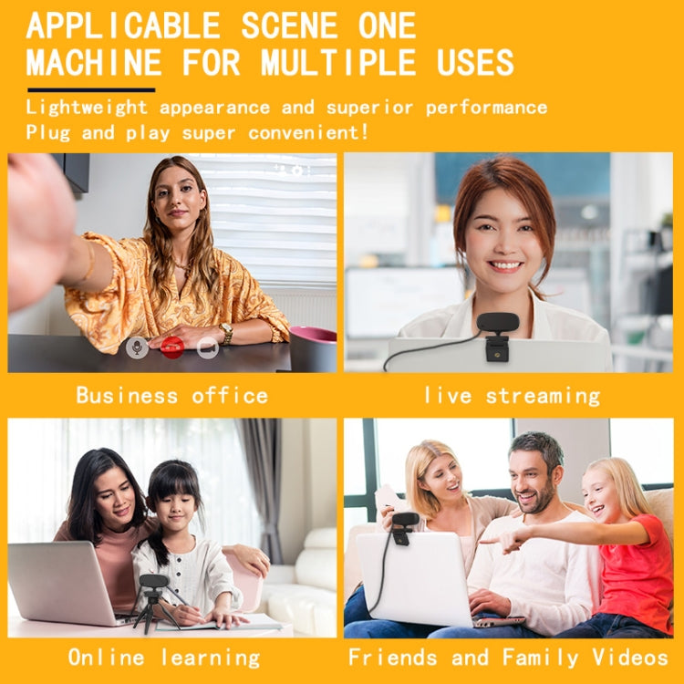 C10 2K HD Without Distortion 360 Degrees Rotate Three-speed Fill Light USB Free Drive Webcams, Built-in Sound Clearer Microphone – TPU