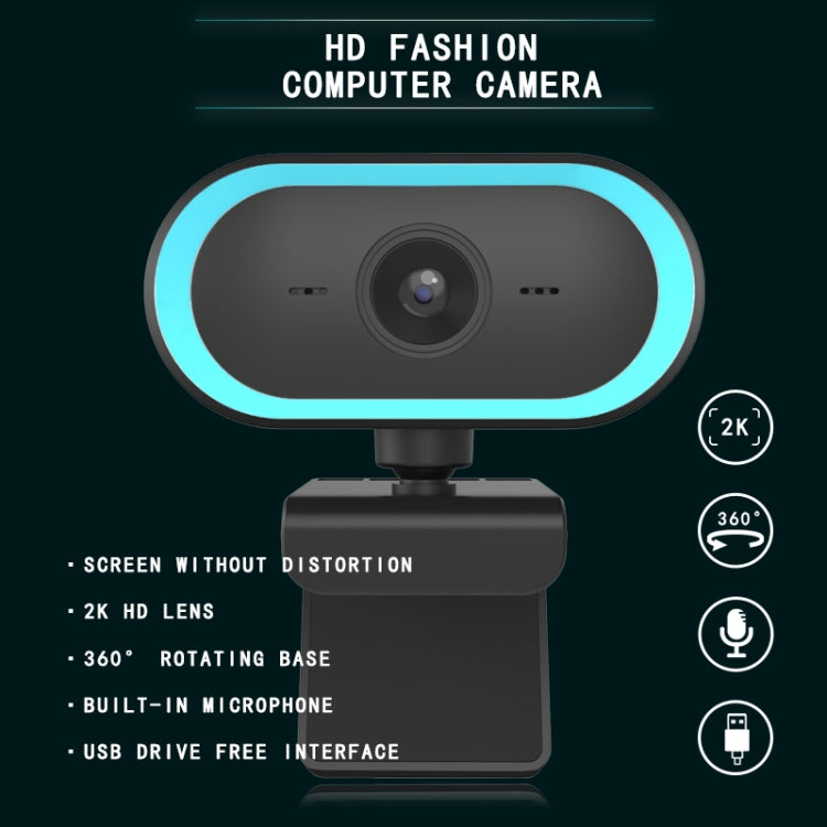 C11 2K Picture Quality HD Without Distortion 360 Degrees Rotate Built-in Microphone Sound Clear Webcams with Tripod – TPU