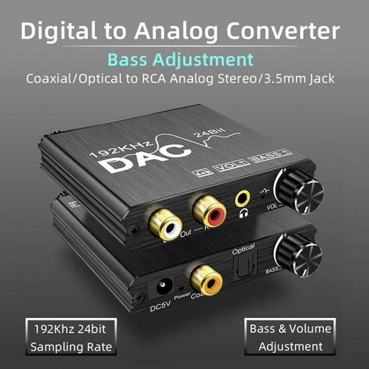 Digital To Analog Audio Converter Stereo Extractor DAC Amplifier Optical SPDIF 192Khz 24Bit – TPU