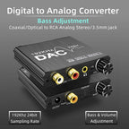 Digital To Analog Audio Converter Stereo Extractor DAC Amplifier Optical SPDIF 192Khz 24Bit – TPU