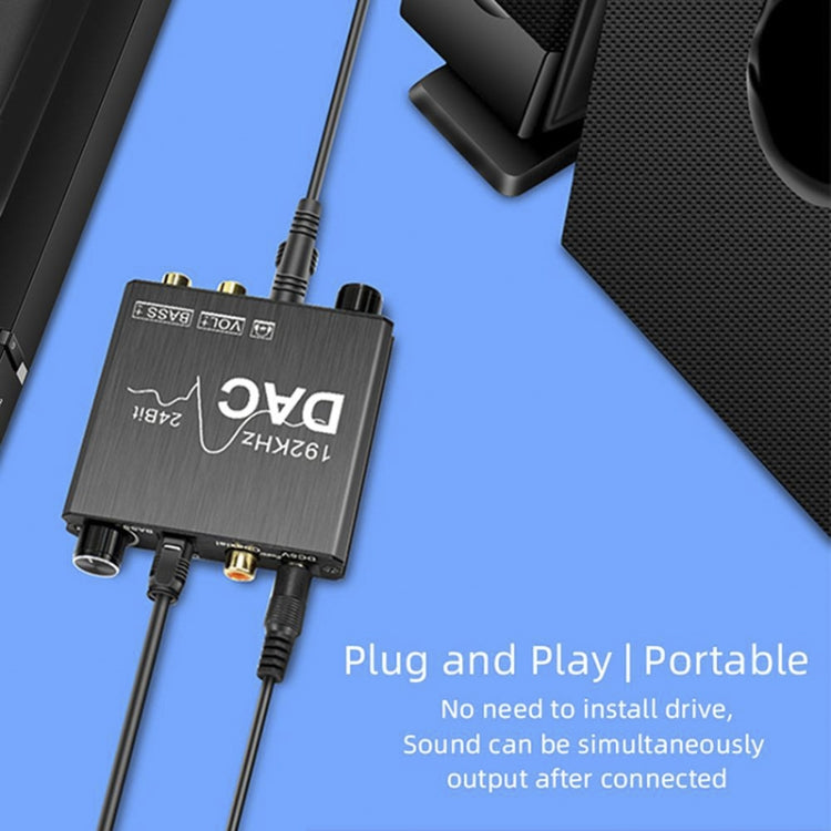 Digital To Analog Audio Converter Stereo Extractor DAC Amplifier Optical SPDIF 192Khz 24Bit – TPU