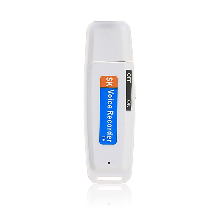 SK001 Professional Rechargeable U-Disk Portable USB Digital Audio Voice Recorder Pen Support TF Card, 32GB – TPU 32GB White