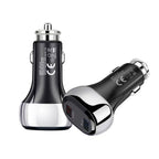 YSY-312 2 in 1 18W Portable QC3.0 Dual USB Car Charger + 1m 3A USB to 8 Pin Data Cable Set, with 8 Pin Cable – Data Transmission, TPU