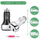 YSY-312 2 in 1 18W Portable QC3.0 Dual USB Car Charger + 1m 3A USB to 8 Pin Data Cable Set, with 8 Pin Cable – Data Transmission, TPU