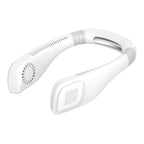 Hand Free Mini USB Neck Fan - Rechargeable Portable Headphone Design Wearable Neckband Fan, 3 Level Air Flow, 360 Degree Free Rotation Perfect for Sports, Office and Outdoor White