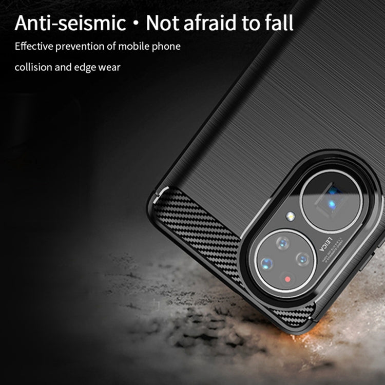 MOFI Gentleness Series Brushed Texture Carbon Fiber Soft TPU Case – TPU, For Huawei P50 Pro, For Xiaomi Mi 11 Ultra, For OnePlus 8