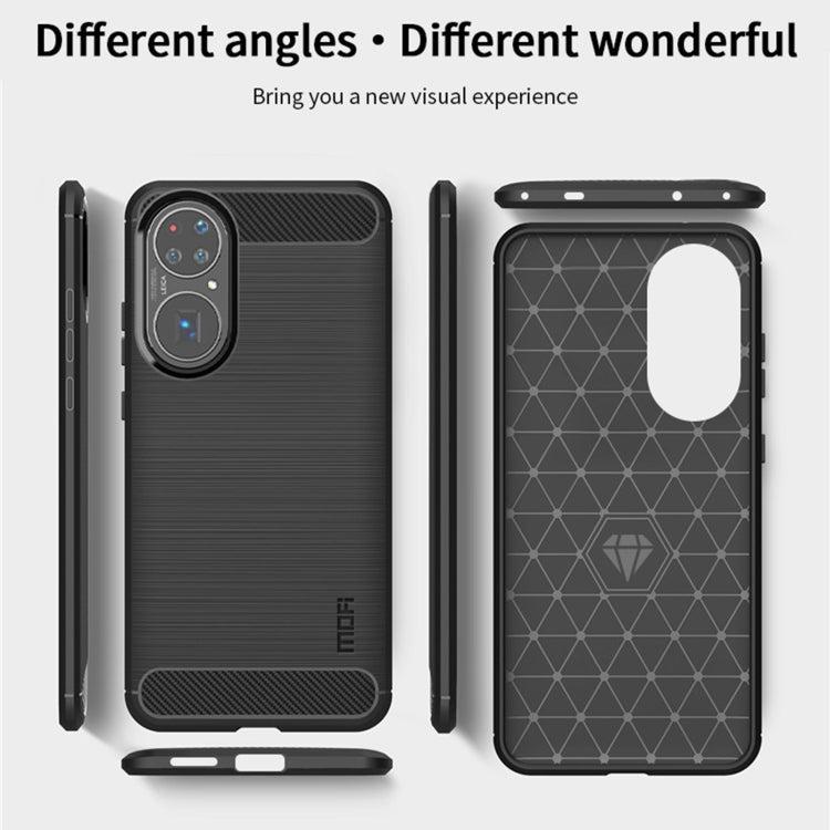 MOFI Gentleness Series Brushed Texture Carbon Fiber Soft TPU Case – TPU, For Huawei P50 Pro, For Xiaomi Mi 11 Ultra, For OnePlus 8