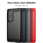 MOFI Gentleness Series Brushed Texture Carbon Fiber Soft TPU Case – TPU, For Huawei P50 Pro, For Xiaomi Mi 11 Ultra, For OnePlus 8