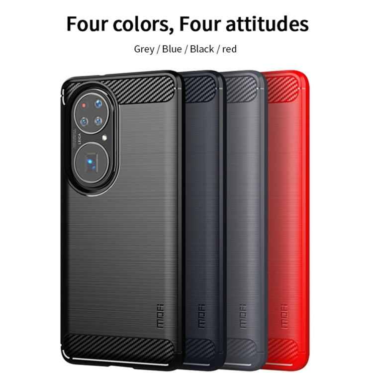 MOFI Gentleness Series Brushed Texture Carbon Fiber Soft TPU Case – TPU, For Huawei P50 Pro, For Xiaomi Mi 11 Ultra, For OnePlus 8