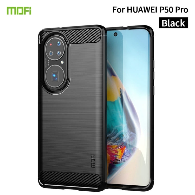 MOFI Gentleness Series Brushed Texture Carbon Fiber Soft TPU Case – TPU, For Huawei P50 Pro, For Xiaomi Mi 11 Ultra, For OnePlus 8