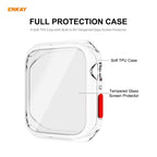 ENKAY Hat-prince Full Coverage TPU Case + Tempered Glass Protector for Apple Watch Series 6 / 5 / 4 / SE 44mm, For Apple Watch Series 6 / 5 / 4 / SE 44mm