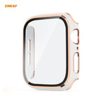 ENKAY Hat-Prince Full Coverage Electroplated PC Case + Tempered Glass Protector for Apple Watch Series 6 / 5 / 4 / SE 44mm, For Apple Watch Series 6 / 5 / 4 / SE 44mm
