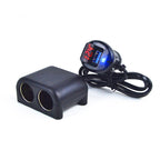 Cigarette Lighter Adapter 2 Socket Cigarette Lighter Splitter with LED Voltage Display USB Car Charger Adapter, 2 Socket 2 Socket