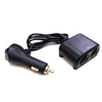 Cigarette Lighter Adapter 2 Socket Cigarette Lighter Splitter with LED Voltage Display USB Car Charger Adapter, 2 Socket