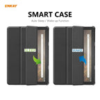 ENKAY PU Leather + Plastic Smart Case with Three-folding Holder for Amazon Fire HD 10 / 10 Plus (2021) – Flip, Leather, For Amazon Fire HD 10 / 10 Plus (2021)