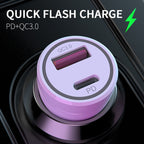 P21 Portable PD 20W + QC3.0 18W Dual Ports Fast Car Charger with USB to Type-C Cable Kit, with Type-C Cable
