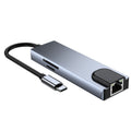 6 in 1 Type-C to HDMI + RJ45 + SD / TF + PD + USB HUB Adapter – 4K Default Title