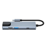 6 in 1 Type-C to HDMI + RJ45 + SD / TF + PD + USB HUB Adapter – 4K