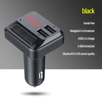 C6 MP3 Modulator Hands-free Wireless Audio Receiver 3.1A Dual USB Fast Charger FM Transmitter Car Kit, C6