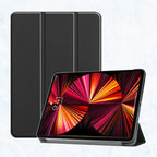 ENKAY 3-Folding Shockproof PC Cover Custer Texture PU Leather Case with Holder & Sleep / Wake-up Function for iPad Pro 11 2021 / 2020, For iPad Pro 11 2022 / 2021 / 2020 For iPad Pro 11 2022 2021 2020 Black