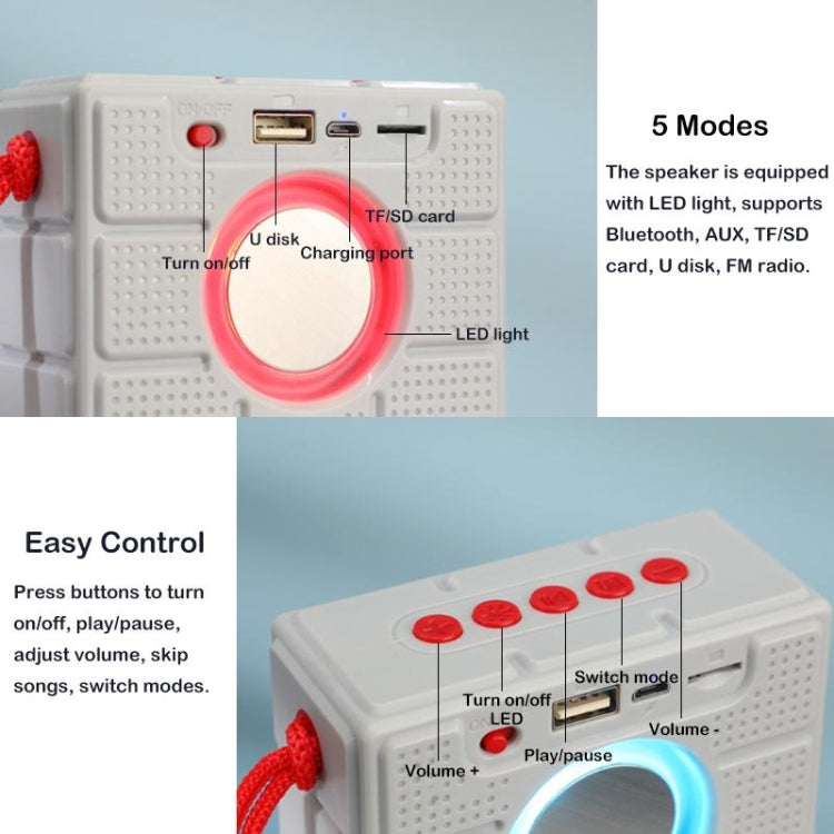 TG311 Bluetooth Speaker – LED Flashlight Portable Bluetooth Speaker, Support TF Card / FM / 3.5mm...