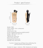 F980 CSR4.1 Retractable Cable Caller Vibration Reminder Anti-theft Bluetooth Headset, White