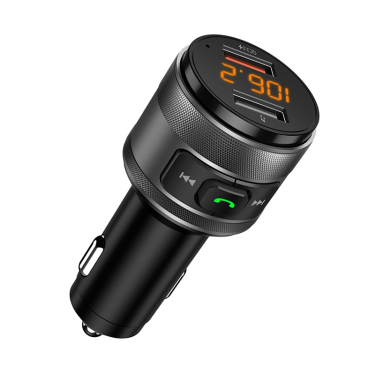 C57 QC3.0 Wireless FM Transmitter Fast Car Charger Bluetooth 5.0 Hands-free Car Modulator USB Flash Memory MP3 Player, C57 C57