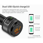 C57 QC3.0 Wireless FM Transmitter Fast Car Charger Bluetooth 5.0 Hands-free Car Modulator USB Flash Memory MP3 Player, C57
